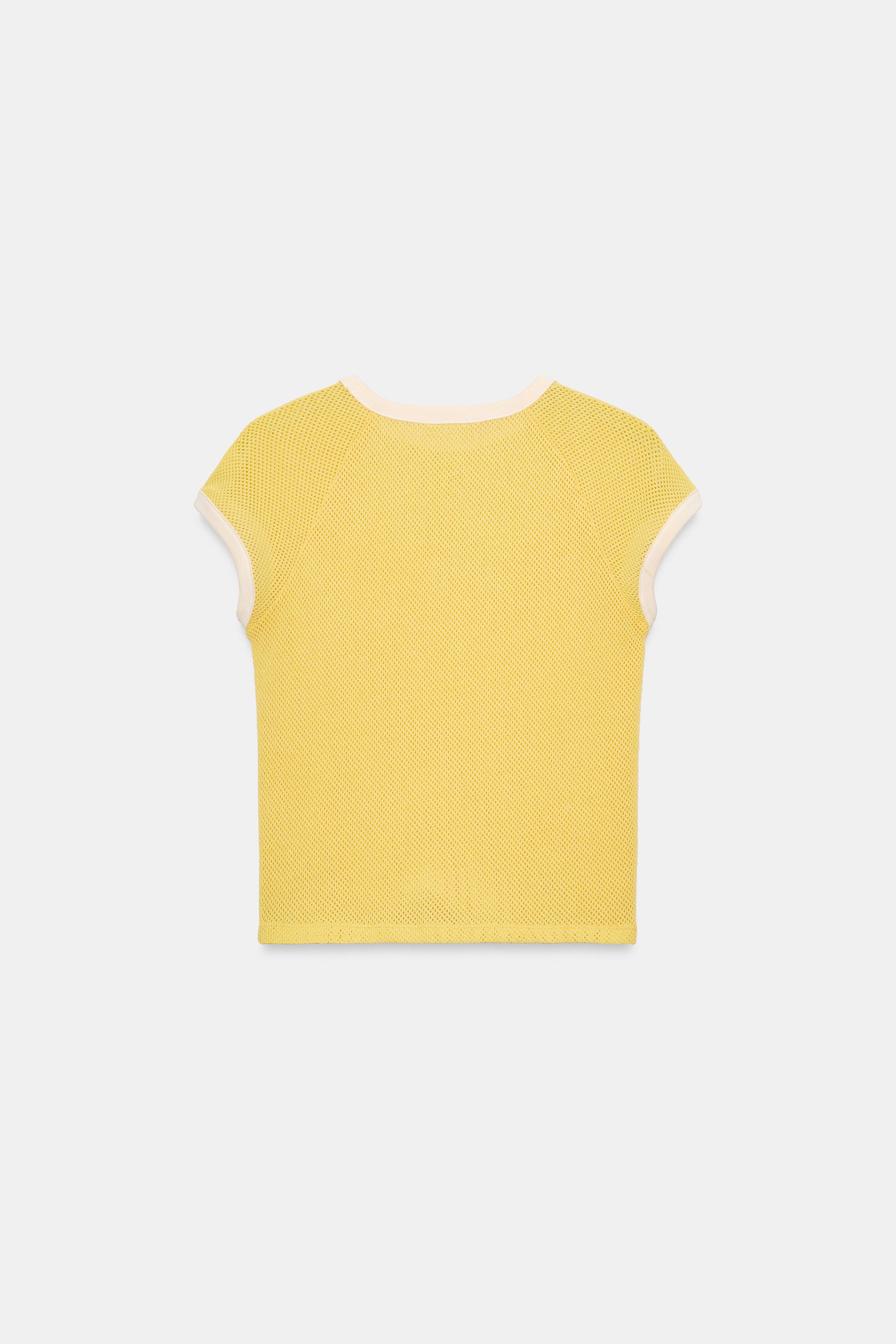 T-SHIRT RÉSILLE LISERÉS